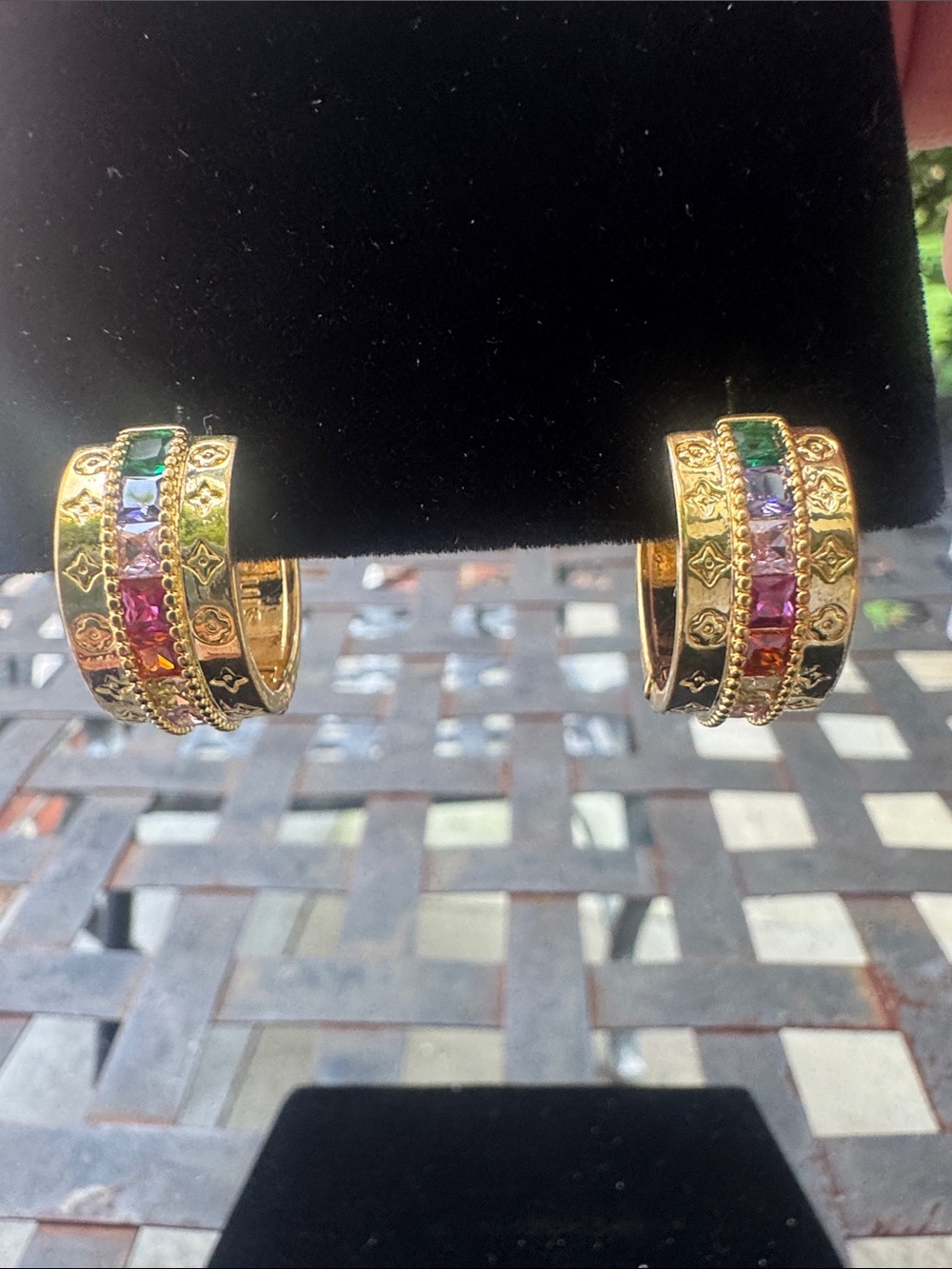 Earrings Multi-Color Crystal Hoop Earrings
